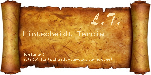Lintscheidt Tercia névjegykártya